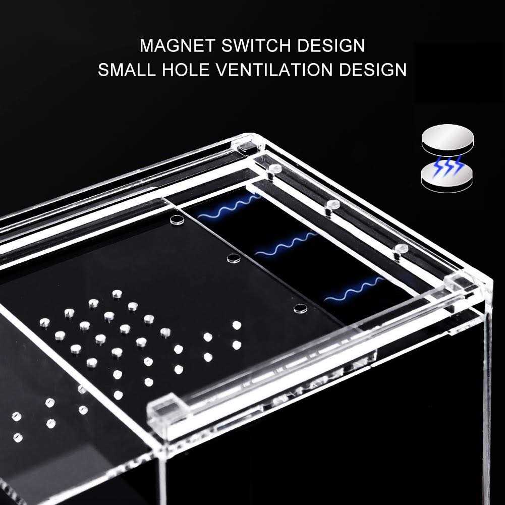 NANEEZOO Magnetic Acrylic Reptile Cage 6x6x9 Tall Enclosure Transparent ...