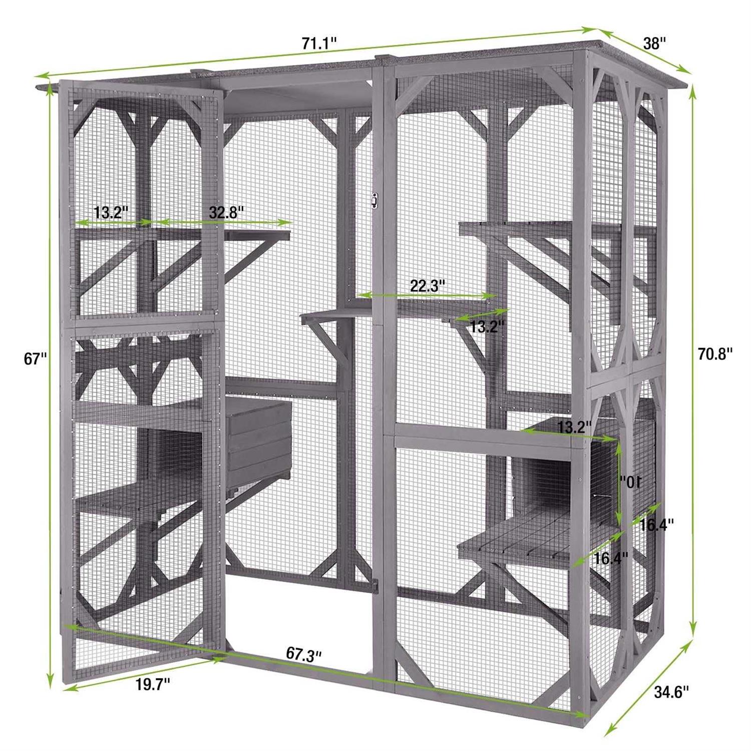 Gutinneen Catio Large Cat House Outdoor Walk in Outdoor Cat Enclosure ...